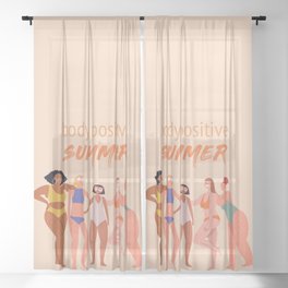 Body Positive Summer Girls Sheer Curtain