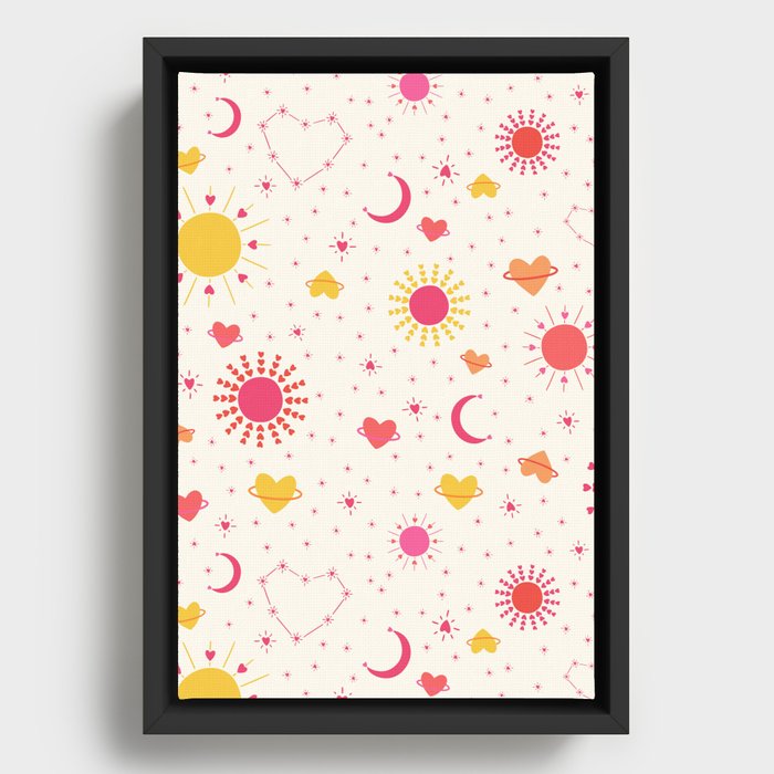 You Are My Sun, My Moon, and All of My Stars Pattern Framed Canvas