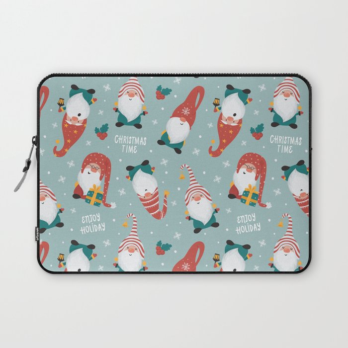 Christmas gnomes pattern Laptop Sleeve