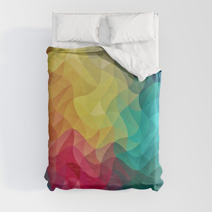 Abstract Color Wave Flash Duvet Cover