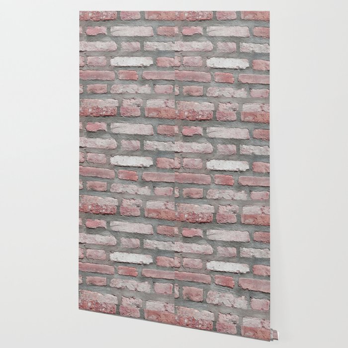 Blush Pink Brick Wall Wallpaper By Brookeryanphotography Society6