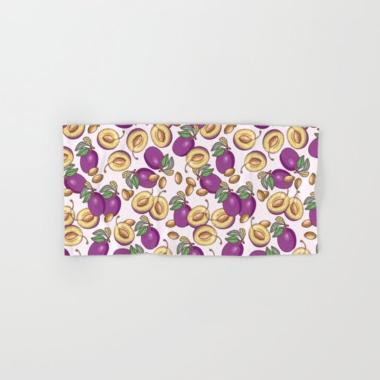 Romantic plum pattern Hand & Bath Towel