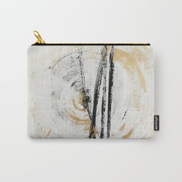 Gold and Black Minimal Abstract painting by Ingrid Beddoes Carry-All Pouch
