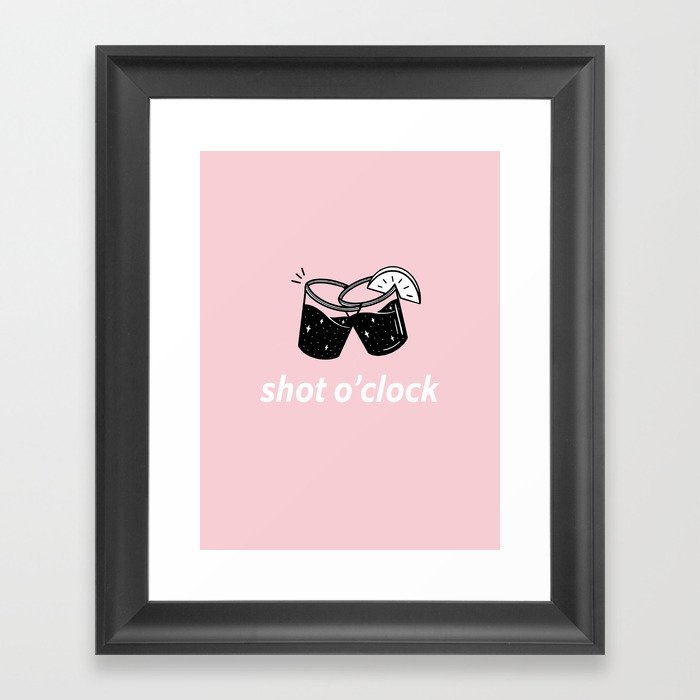 Shot O'Clock Graphic Framed Art Print