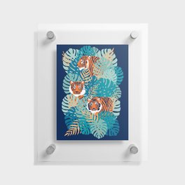 Jungle Tiger - Blue Suede Floating Acrylic Print