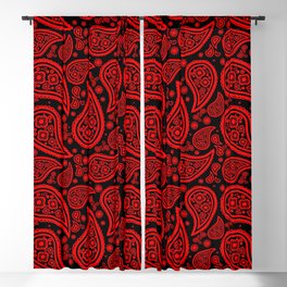 Paisley (Red & Black Pattern) Blackout Curtain