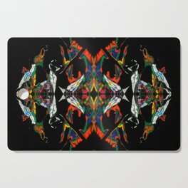 Abstract beautiful ornament on black background Cutting Board