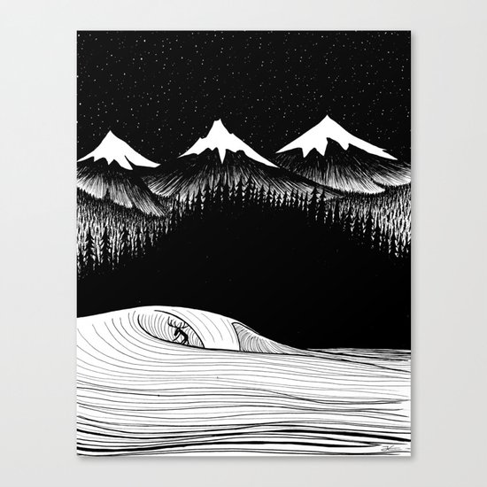 Night Surf Canvas Print