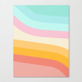 Retro Rainbow Stripes Canvas Print