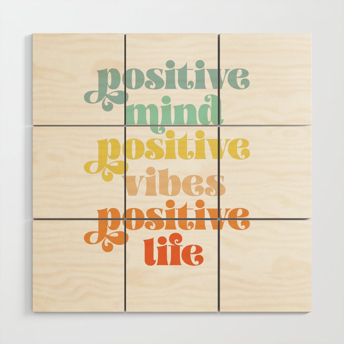 Positive Mind Wood Wall Art