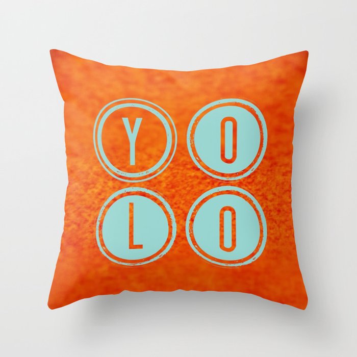 YOLO Light Blue Throw Pillow