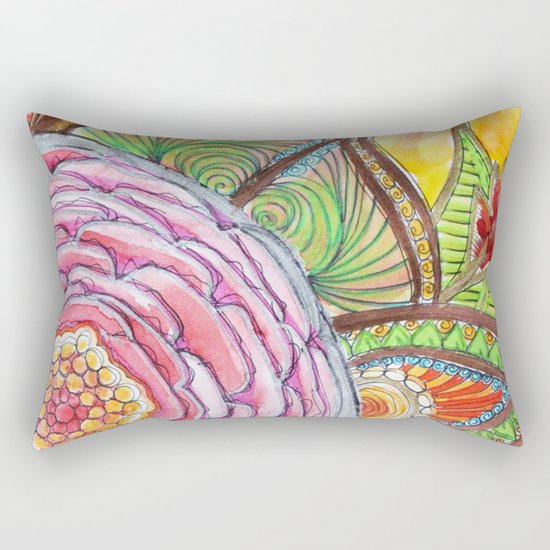 Rose ancestrale Rectangular Pillow