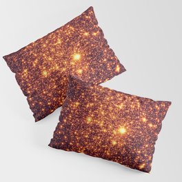 Copper Bronze Glitter Stars Pillow Sham