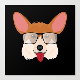 Dog With Glasses Puppy Cute Music Canvas Print