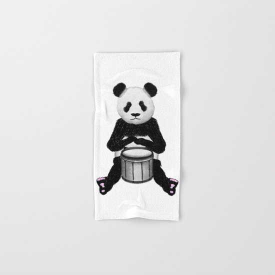 Panda Drummer Hand & Bath Towel