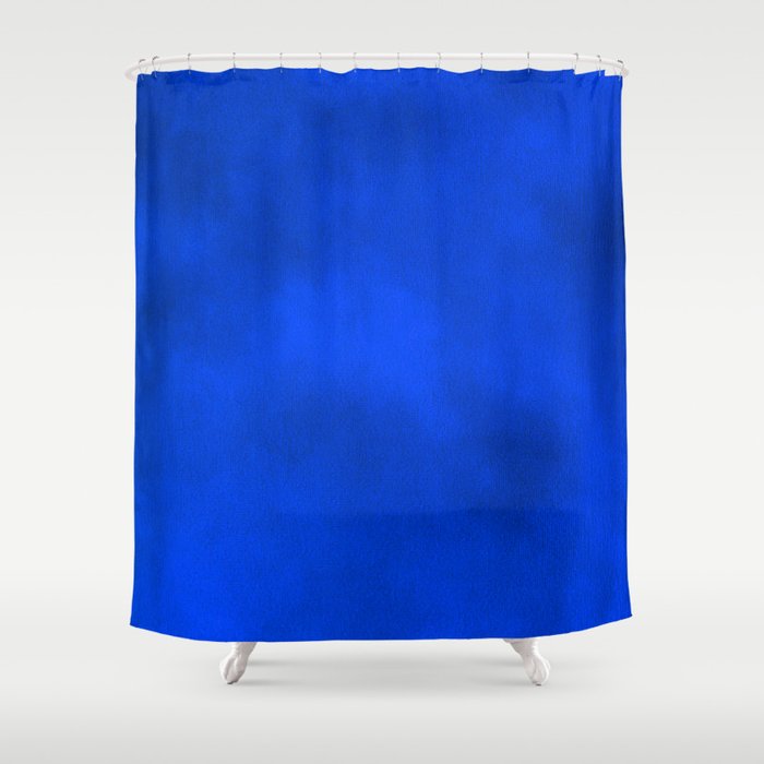 Bright Cobalt-Blue Velvet Shower Curtain