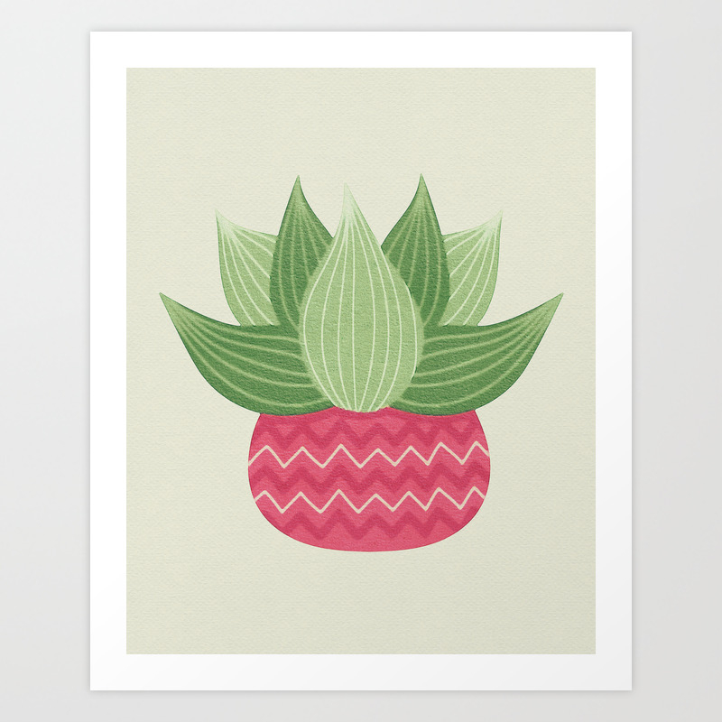 Watercolor Cactus Painting Art Print By Gardenofdelights Society6