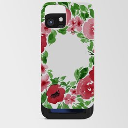 a rush of red florals iPhone Card Case