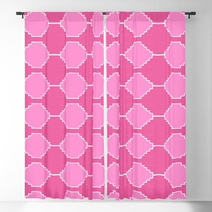 Feminine Pink Southwest Kilim Pattern Blackout Curtain