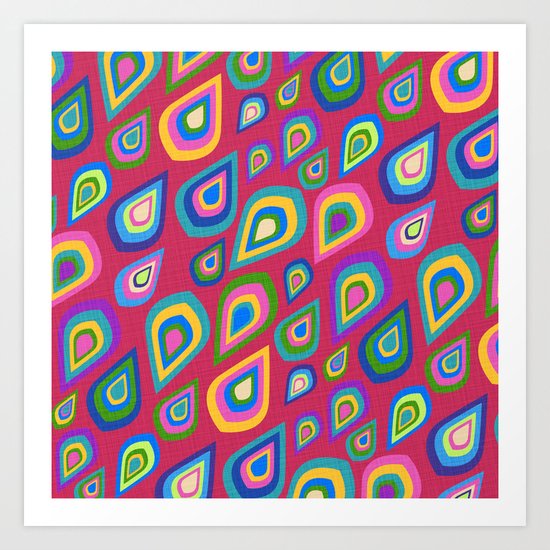 Summer Rain on Magenta Art Print
