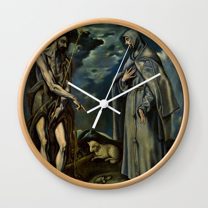El Greco (Domenikos Theotokopoulos) "Saint John the Baptist and Saint Francis of Assisi" Wall Clock