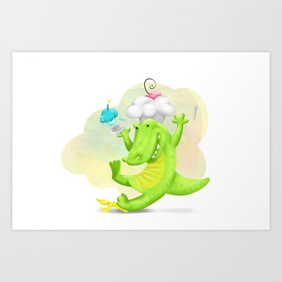 Slippery gator Art Print