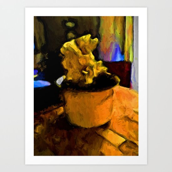 Leaning Ice Cream of Gold Art Print