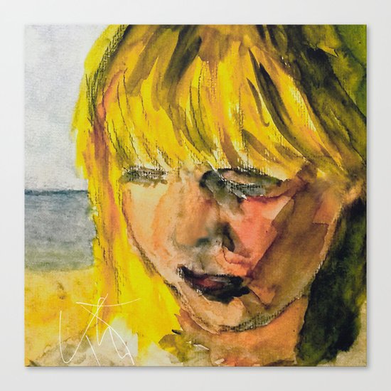 Girl on the beach Canvas Print