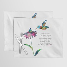 Colorful Floral Hummingbird Art - Flowers Breath Placemat