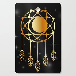 Native American dreamcatcher in gold Cutting Board