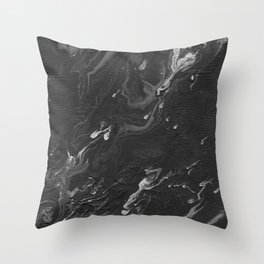 Monochrome abstract black-gray-white watercolor graphite background. Hand-painted texture splashes drops of paint paint smears. Best for the print fabric poster wallpaper cover wrapping and packaging. Throw Pillow