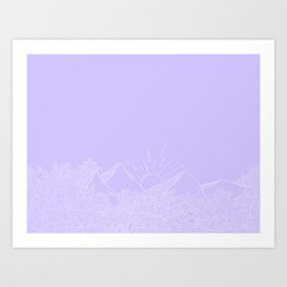 purple mountain waves Art Print