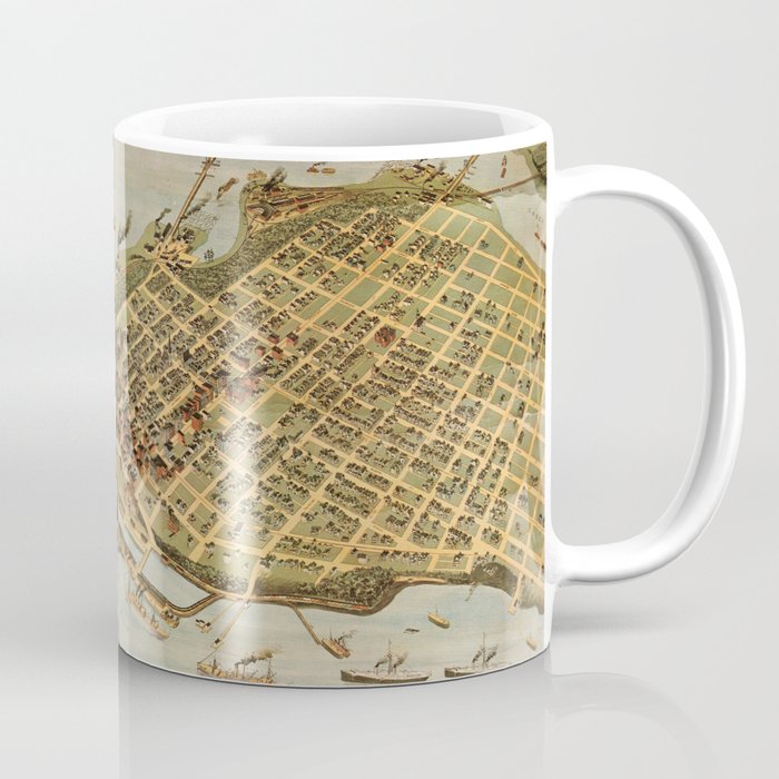 Vintage Pictorial Map of Vancouver BC (1898) Coffee Mug