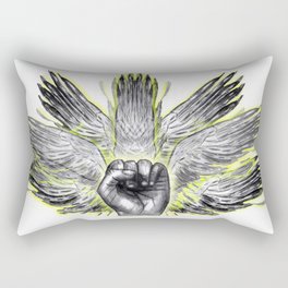 surreal winged hand mystical Feathered animal  Rectangular Pillow