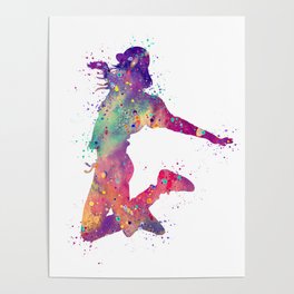Hip-Hop Girl 2 Art  Colorful Purple Watercolor Art Rap Music Gift Dance Art Party Gifts Poster | Choreography, Watercolorgift, Giftforher, Birthdaygift, Kidsroomdecor, Danceparty, Rap, Rappersgift, Hip Hop, Painting 