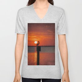 Sunset Watcher V Neck T Shirt