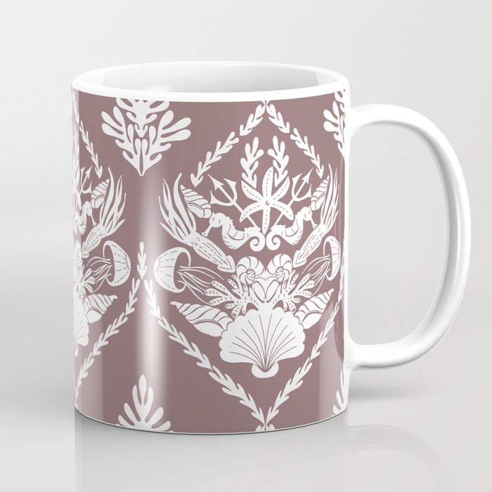 Neptune's joy mauve damask Coffee Mug