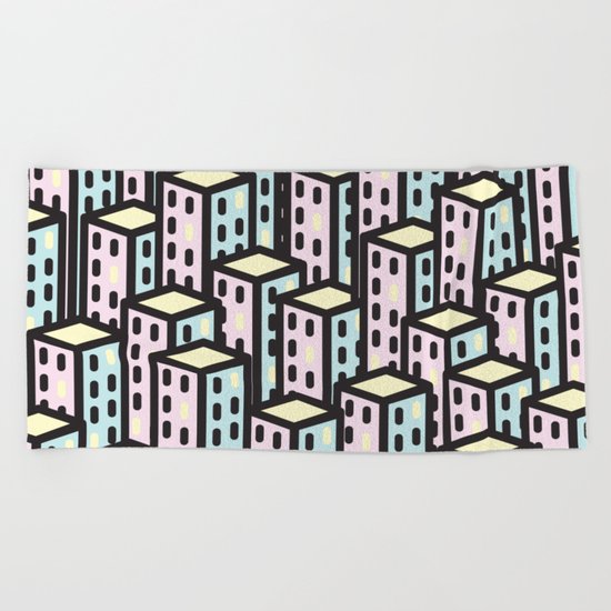 skyscrapers Beach Towel