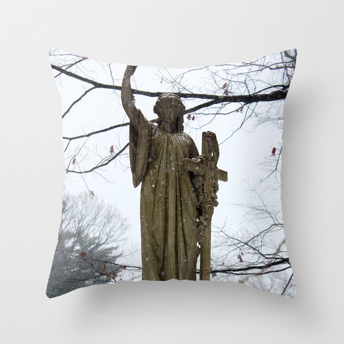 M Lady In The Snow Throw Pillow By Jackodowd Society6