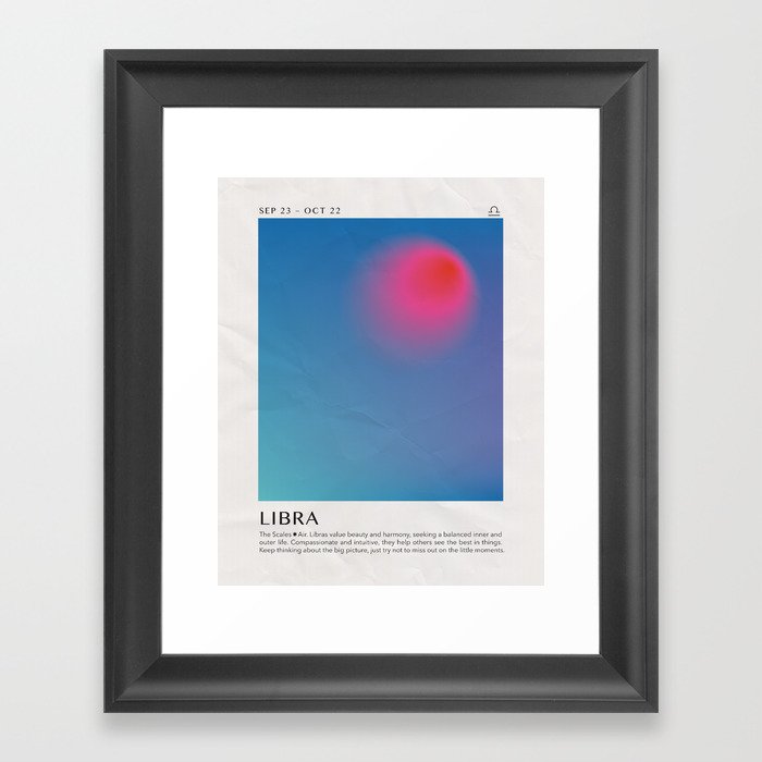 Libra Astrology Zodiac Aura Gradient Art Print Framed Art Print