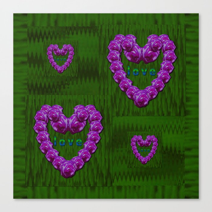 Roses of love in the green Canvas Print