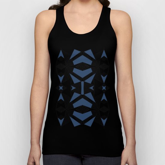 Triangle Tribal #2 Navy Unisex Tank Top