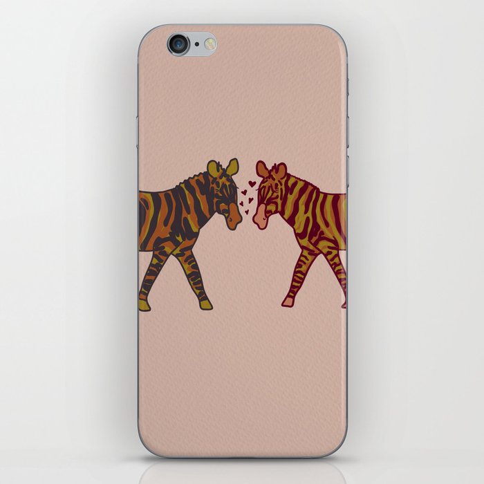 Retro Zebra Love iPhone Skin