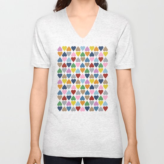 Diamond Hearts Repeat Unisex V-Neck