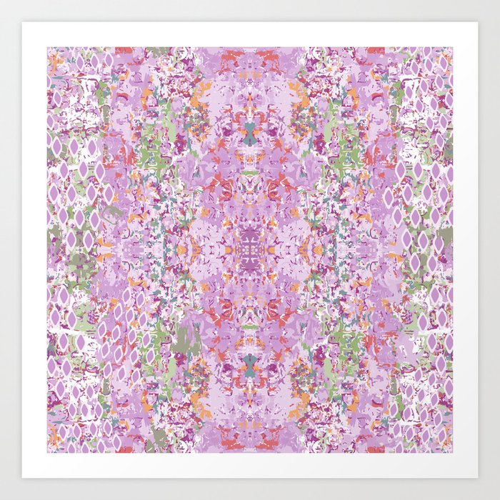 Lilac abstract kaleidoscope Art Print