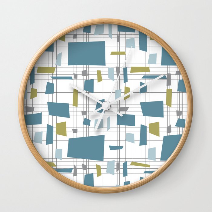 Retro Geometric Abstract Pattern Wall Clock