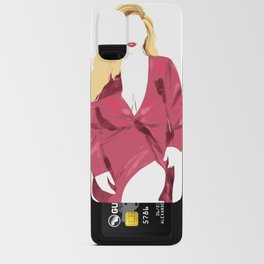 Blonde thick girl in red robe Android Card Case