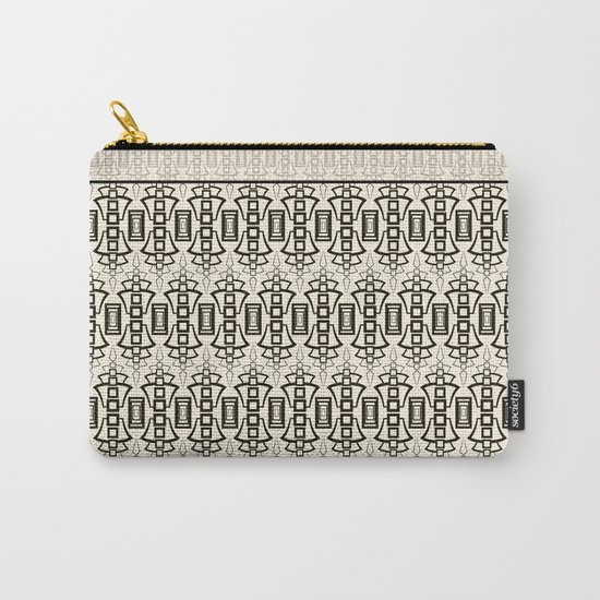Art Deco . Black and beige combination pattern . Carry-All Pouch