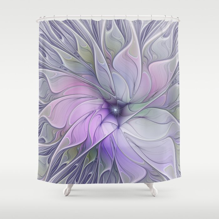 Stunning Beauty Modern Abstract Fractal Art Flower Shower Curtain