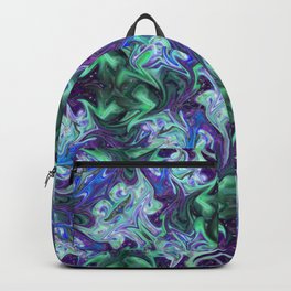 Starry Night in Blue and Green Abstract 2 Backpack